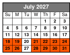 2 Hour E-Bike Rental July Schedule