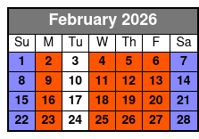 Full Day E-Bike Rental February Schedule