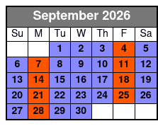 Nps with Historic Jamestowne September Schedule