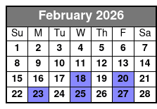 The Reverend and the Millionaire February Schedule