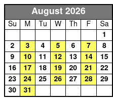 The Reverend and the Millionaire August Schedule