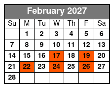 The Reverend and the Millionaire February Schedule