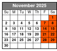 The Murder Tour and Pub Crawl November Schedule