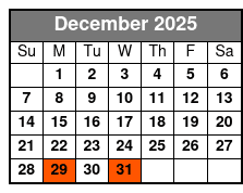 Civil War Ghosts Tour December Schedule
