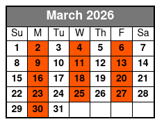 Civil War Ghosts Tour March Schedule