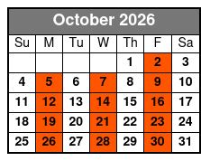 Civil War Ghosts Tour October Schedule