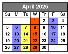 Jamestown Sightseeing Cruise April Schedule