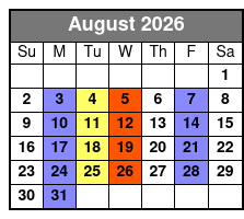 Jamestown Sightseeing Cruise August Schedule
