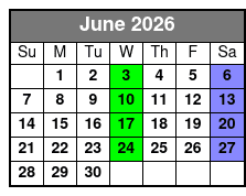 Wednesday Wine and Charcuterie Cruise June Schedule