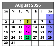 Wednesday Wine and Charcuterie Cruise August Schedule