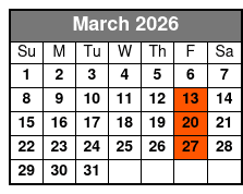 Jamestown Discovery Booze Cruise March Schedule