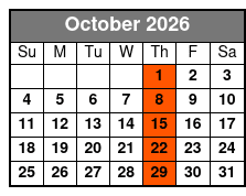 Full-Day Tour in Washington DC October Schedule