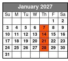 Full-Day Tour in Washington DC January Schedule