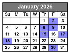 Williamsburg Ghosts, Witches and Pirates Tour January Schedule