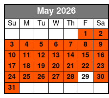 Williamsburg Ghosts, Witches and Pirates Tour May Schedule