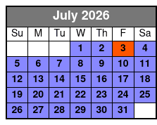 Williamsburg Ghosts, Witches and Pirates Tour July Schedule