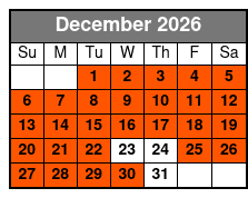 Williamsburg Ghosts, Witches and Pirates Tour December Schedule