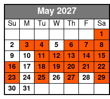 Williamsburg Ghosts, Witches and Pirates Tour May Schedule