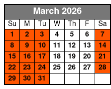 Colonial History Tour in Williamsburg Virginia March Schedule