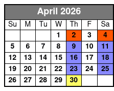 Sunset Cruise April Schedule