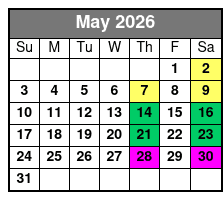 Sunset Cruise May Schedule