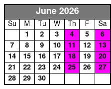 Sunset Cruise June Schedule