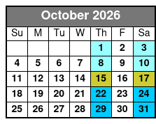 Sunset Cruise October Schedule