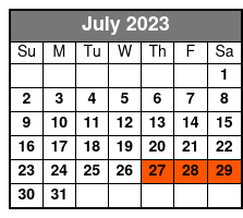 Mango's Live! - Dinner & Show July Schedule