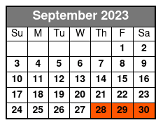 Mango's Live! - Dinner & Show September Schedule