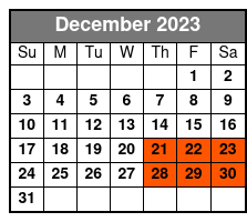 Mango's Live! - Dinner & Show December Schedule