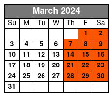 Mango's Live! - Dinner & Show March Schedule