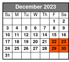 Mango's Live! - Dinner & Show December Schedule