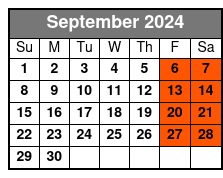 Mango's Live! - Dinner & Show September Schedule