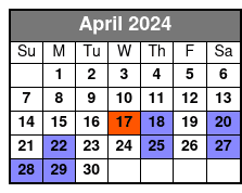 Sunset Cruise April Schedule