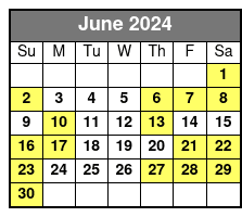 Sunset Cruise June Schedule