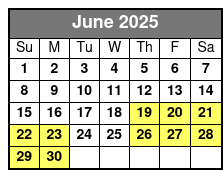 Sunset Cruise June Schedule