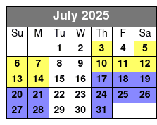Sunset Cruise July Schedule