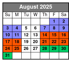 Sunset Cruise August Schedule
