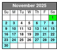 Sunset Cruise November Schedule
