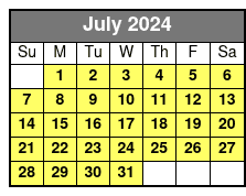 Extended Rental Time July Schedule