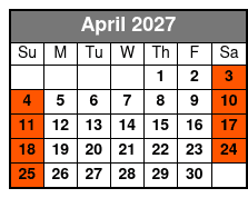 Evening Paddle April Schedule