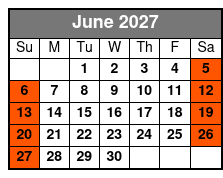 Evening Paddle June Schedule