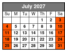 Evening Paddle July Schedule