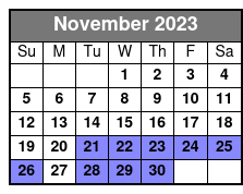 Glass Bottom Kayak Rentals on the Silver River at Silver Springs, Florida November Schedule