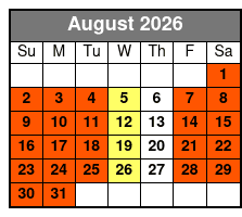 Central Florida Kayak and Paddle Board Rentals on the Dora Canal August Schedule