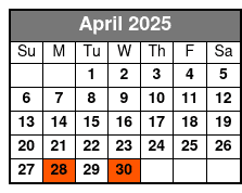 Central Florida 4 Hr Single Kayak Rental April Schedule