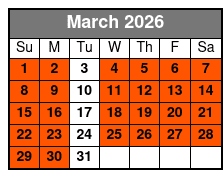 Central Florida 4 Hr Single Kayak Rental March Schedule
