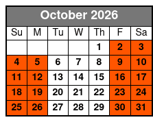 Central Florida 4 Hr Single Kayak Rental October Schedule