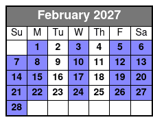Central Florida 4 Hr Single Kayak Rental February Schedule