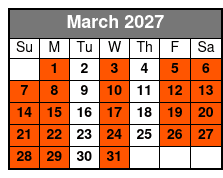 Central Florida 4 Hr Single Kayak Rental March Schedule